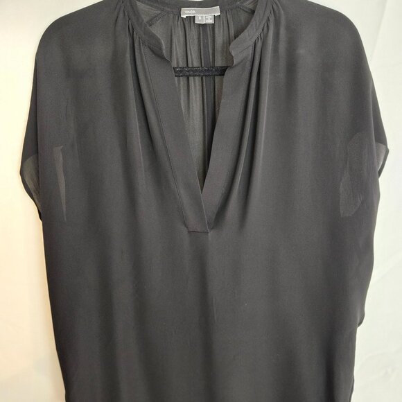 Vince Sheer Silk Cap Dolman Popover Blouse – Black, Size Small - Picture 1 of 3